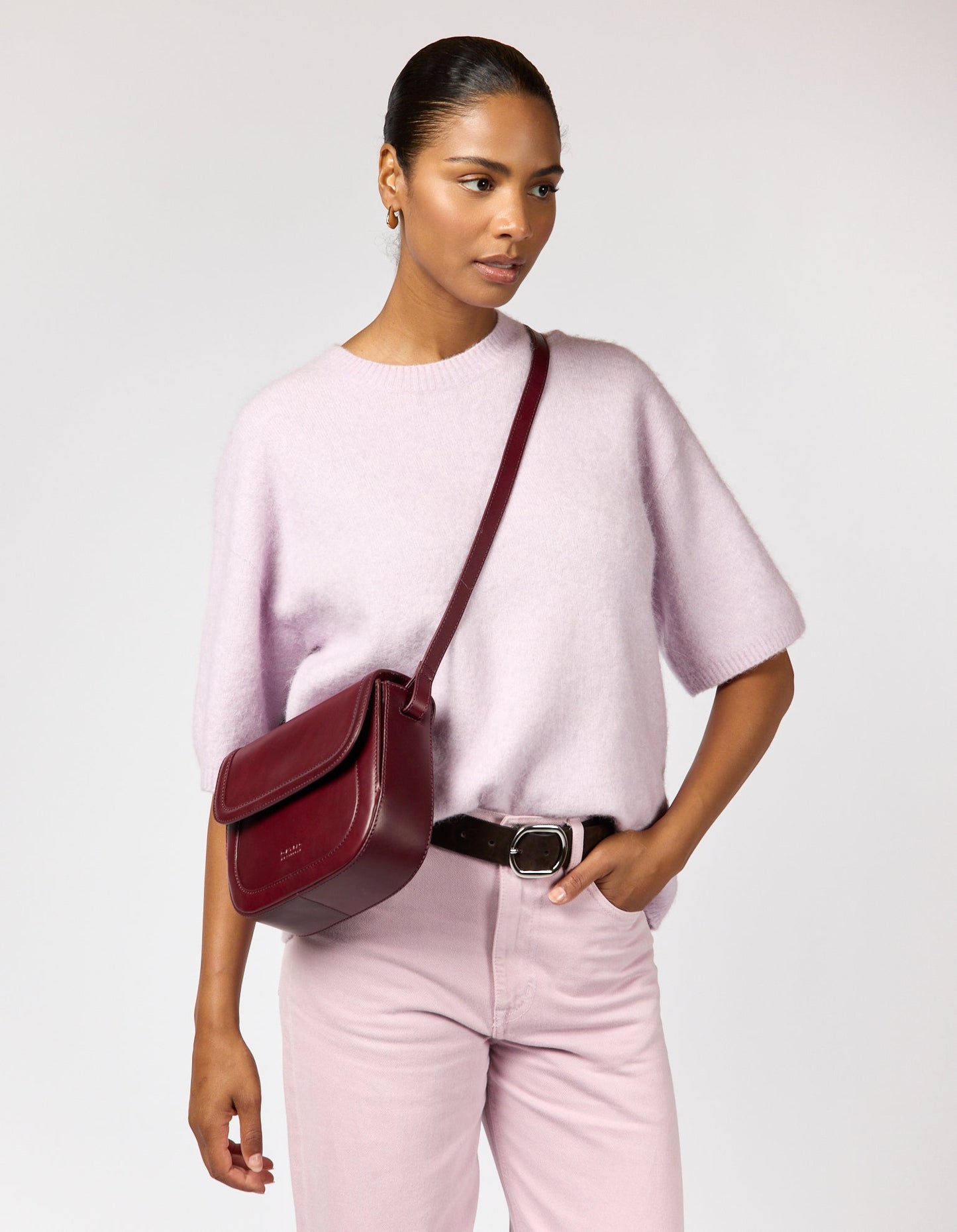 Nachhaltige Handtasche, fair Produziert, Handtasche Nina - Small - Dark Cherry - Classic Leather, O My Bag
