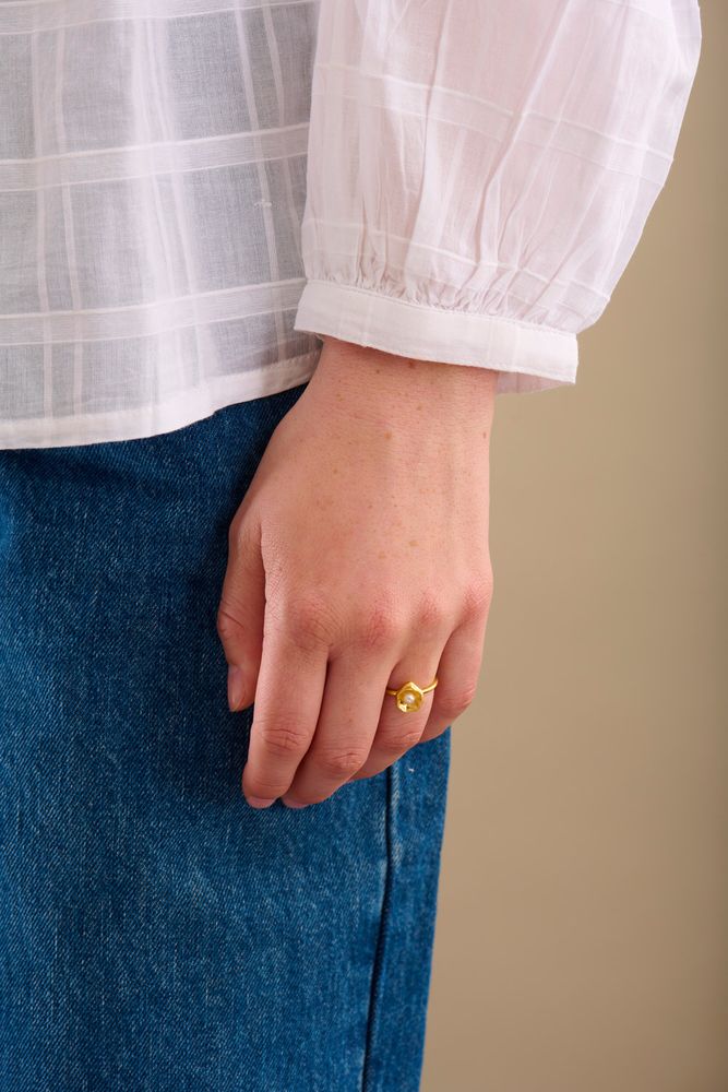 Hidden Pearl Ring - Silber