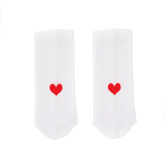 Eulenschnitt - Socken Herz - Rot, Baumwolle