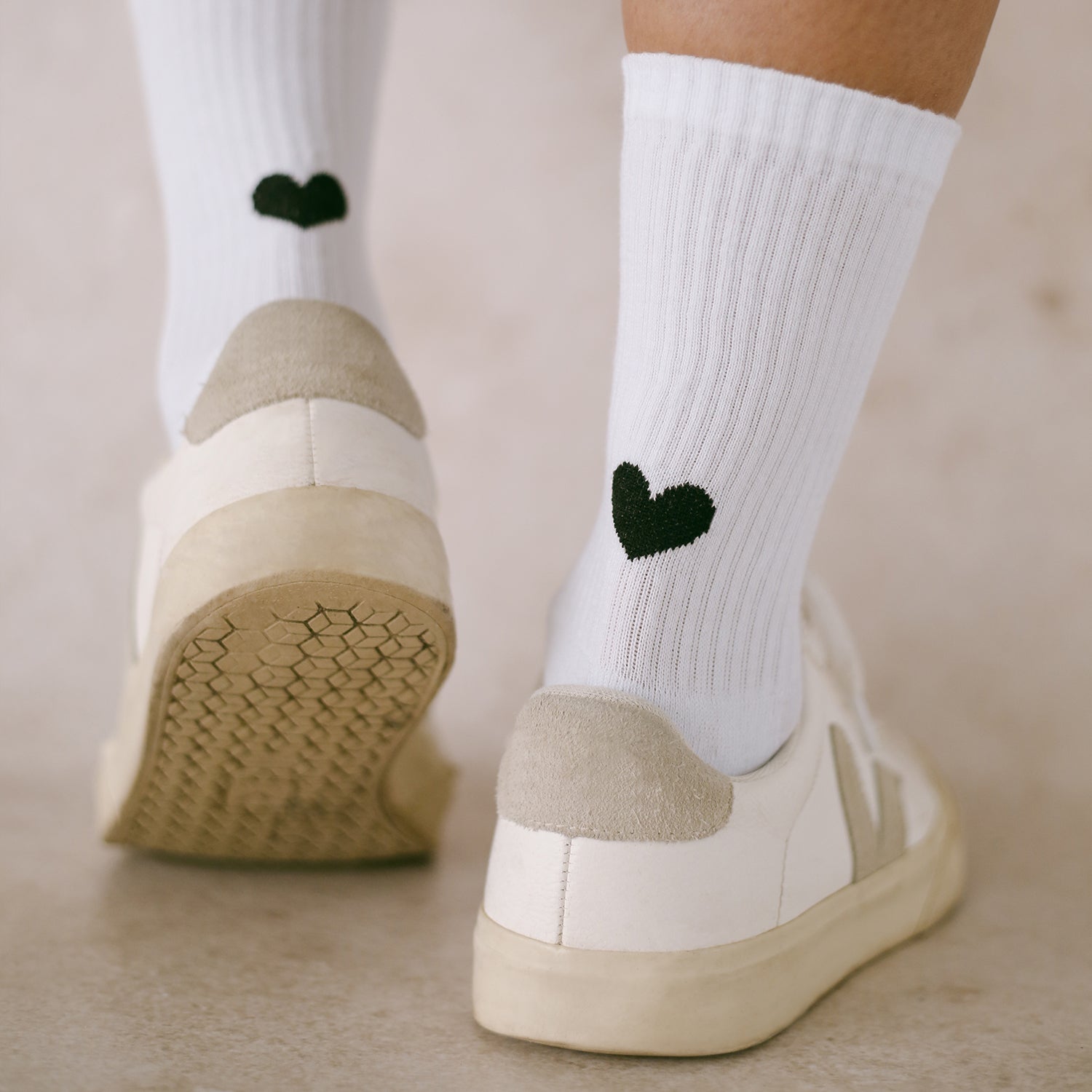 Eulenschnitt - Socken Herz - Schwarz
