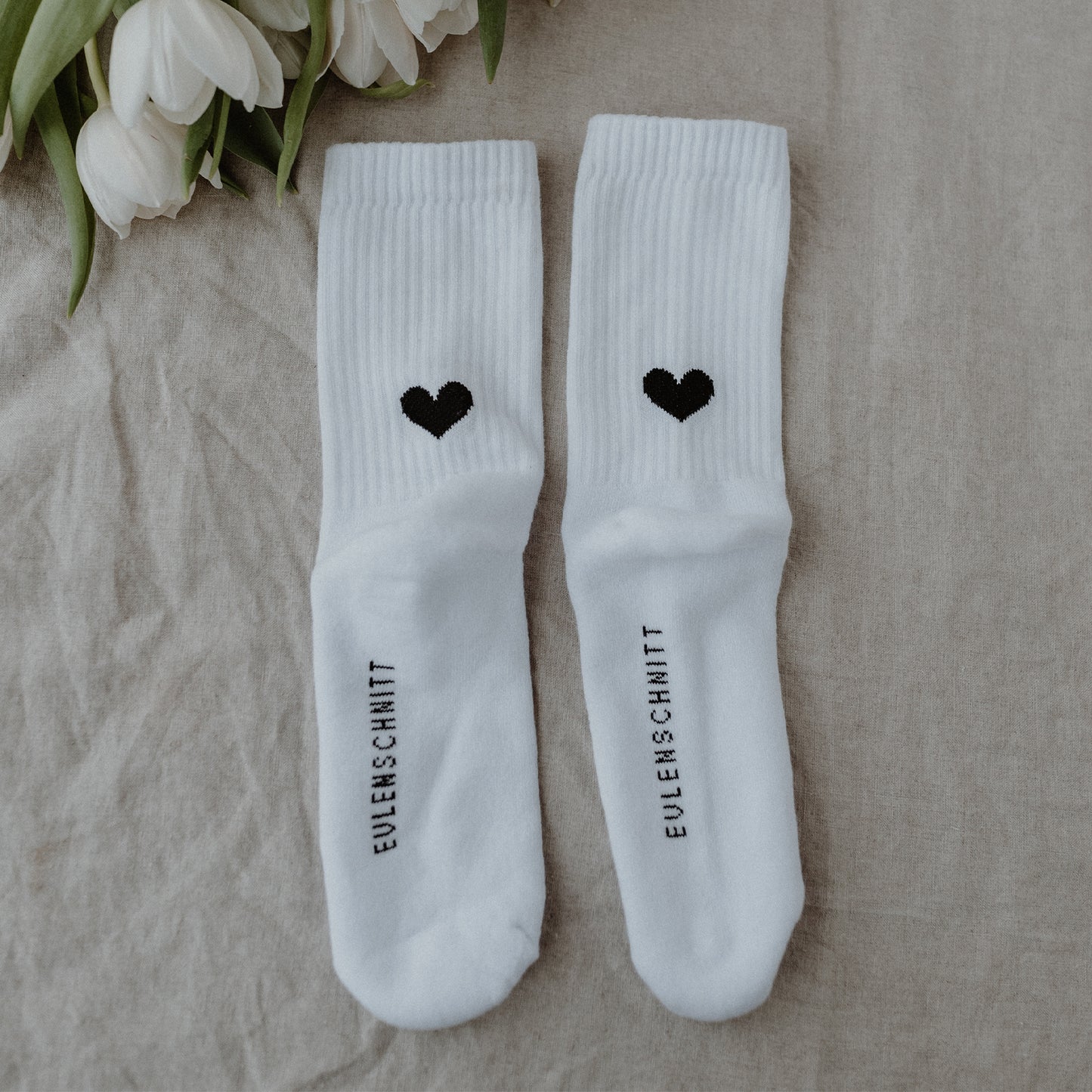 Eulenschnitt - Socken Herz - Schwarz