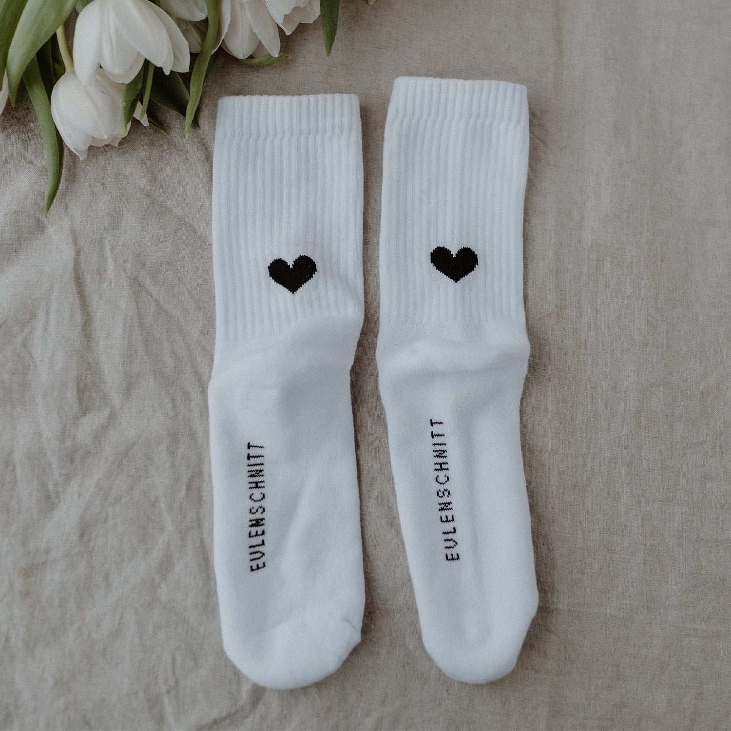 Eulenschnitt - Socken Herz - Schwarz