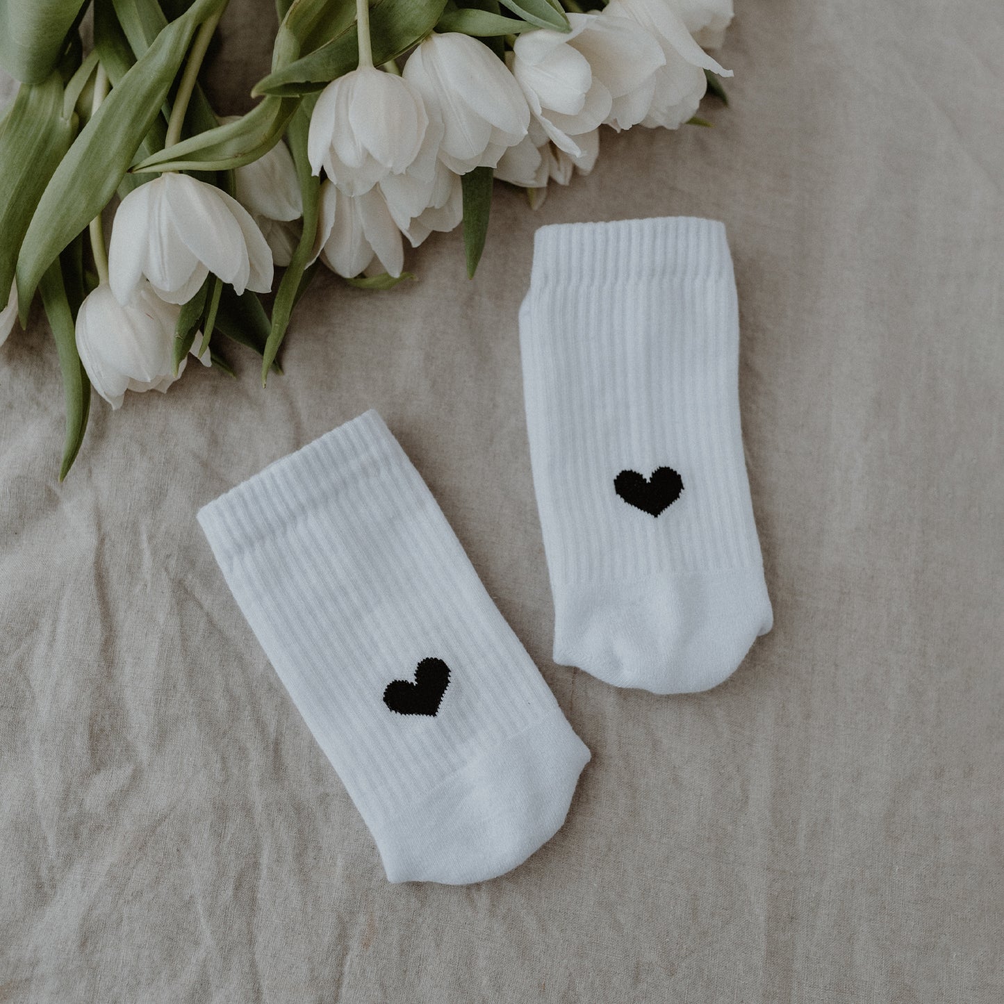 Eulenschnitt - Socken Herz - Schwarz