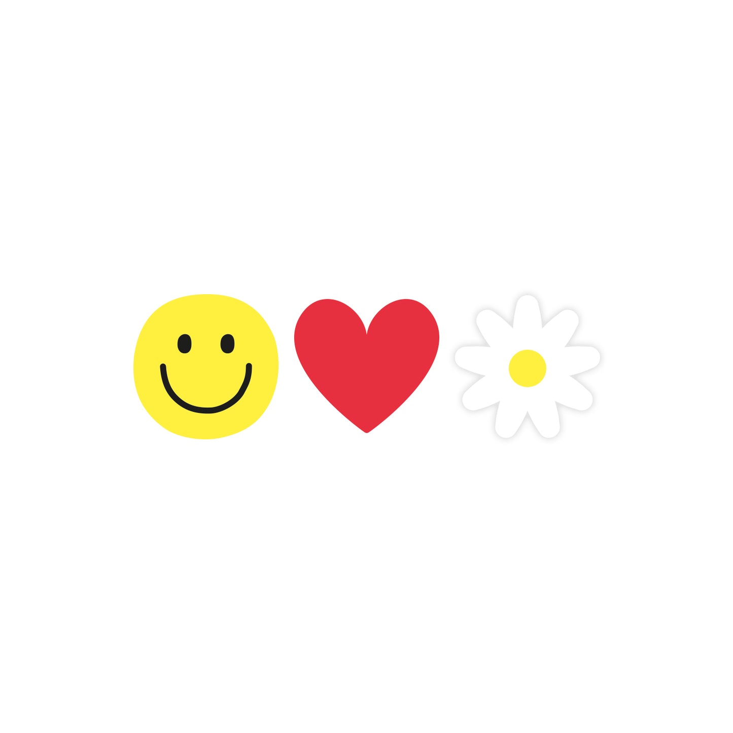 Aufkleber - Smiley, Herz, Daisy