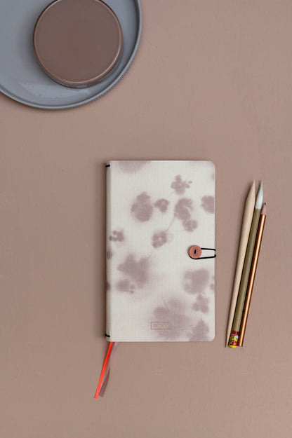 Notizbuch mit knopf - Leinen - Amour des lilas