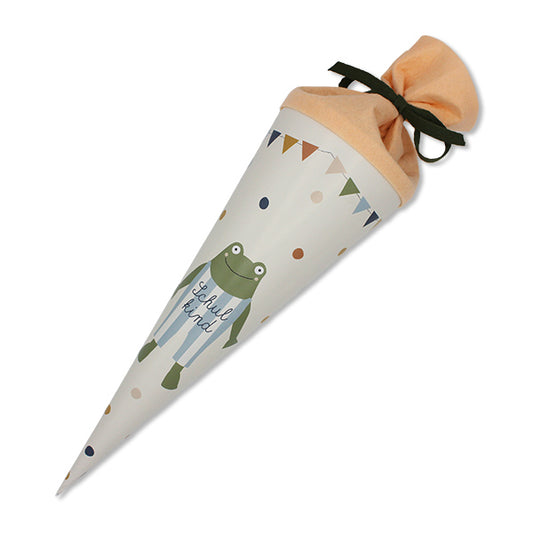 Schultüte mit Frosch - Schulkind - 35 cm