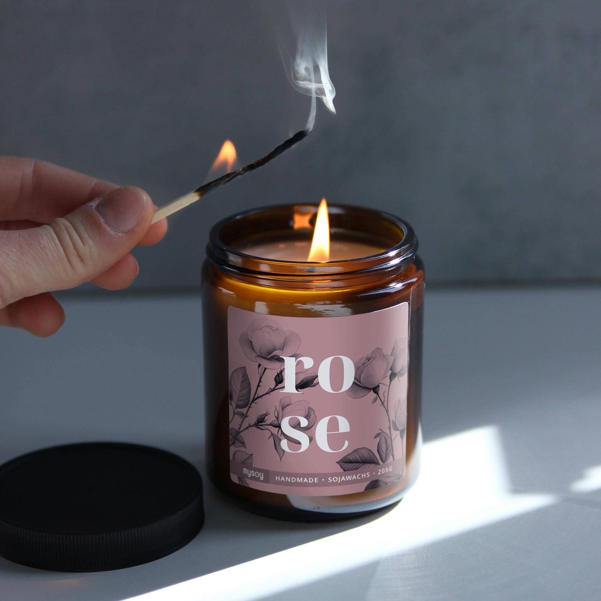 blooom Duftkerze Rose mit nachhaltiger Geschenkverpackung