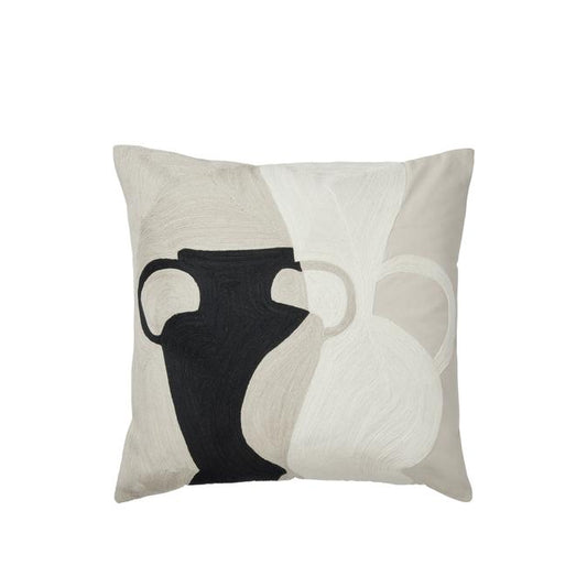 Kissenbezug Eva - Schwarz/Beige - 50x50cm