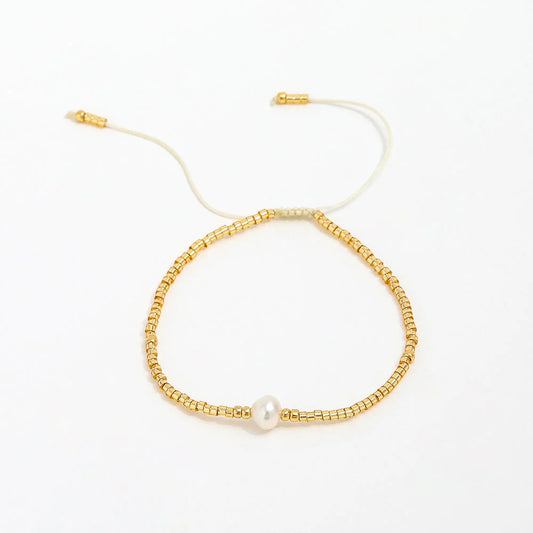Miyuki Pearls Bracelet - Gold