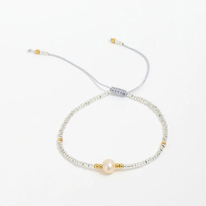 Miyuki Pearls Bracelet - Silver