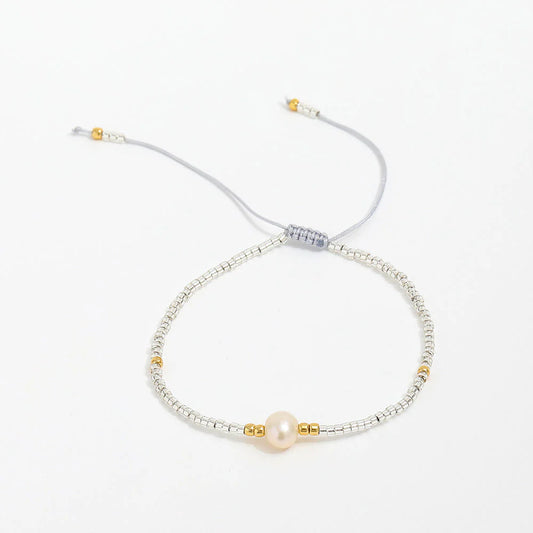 Miyuki Pearls Bracelet - Silver