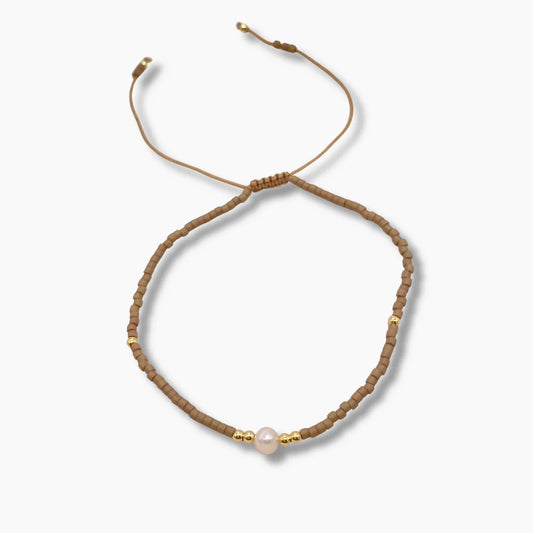 Miyuki Pearls Bracelet - Camel