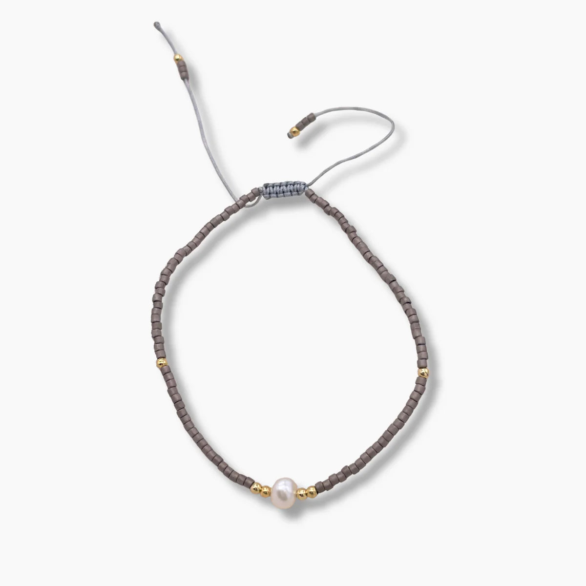 Miyuki Pearls Bracelet - Medium Grey