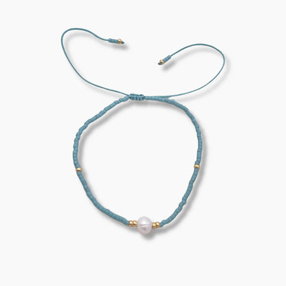 Miyuki Pearls Bracelet - Petrol