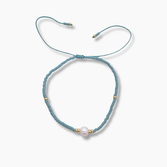 Miyuki Pearls Bracelet - Petrol