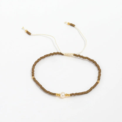 Miyuki Pearls Bracelet - Brown