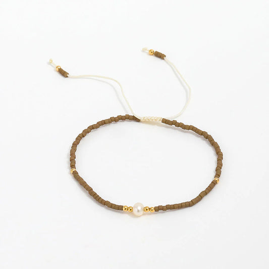 Miyuki Pearls Bracelet - Brown