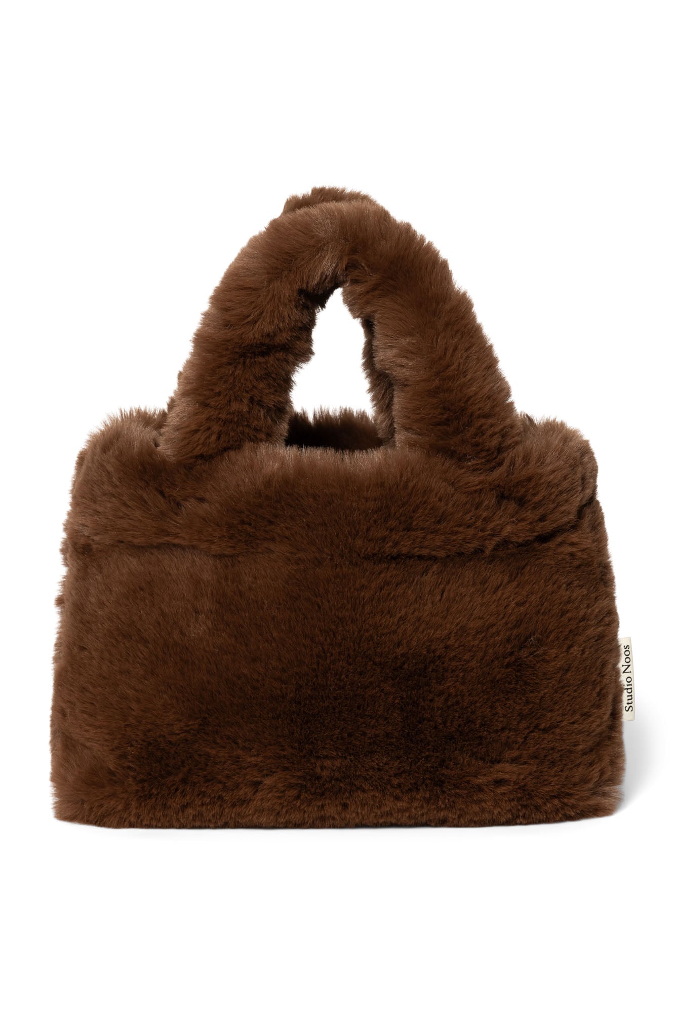 Braune Kunstfell Mini-Handtasche