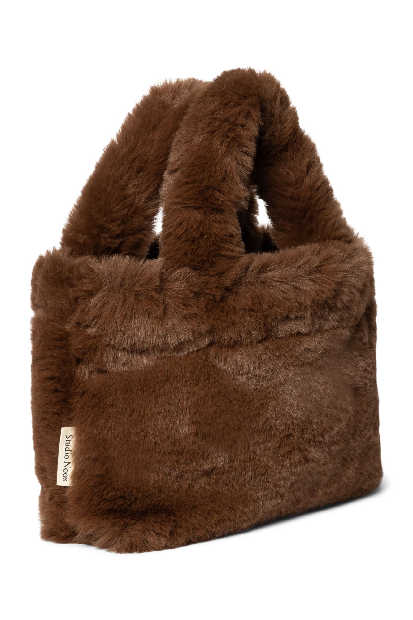 Braune Kunstfell Mini-Handtasche