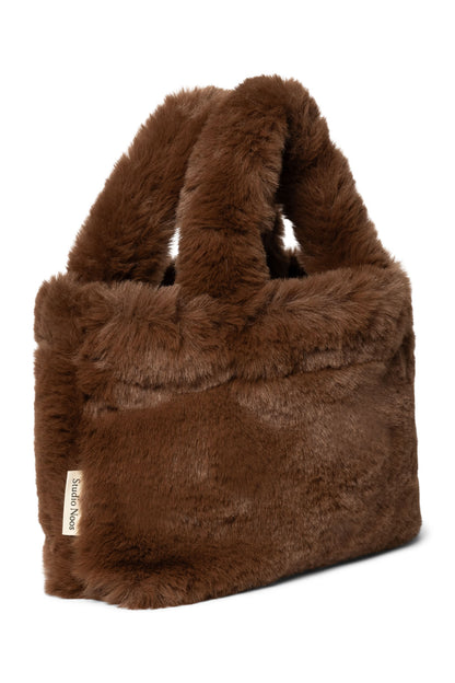 Braune Kunstfell Mini-Handtasche