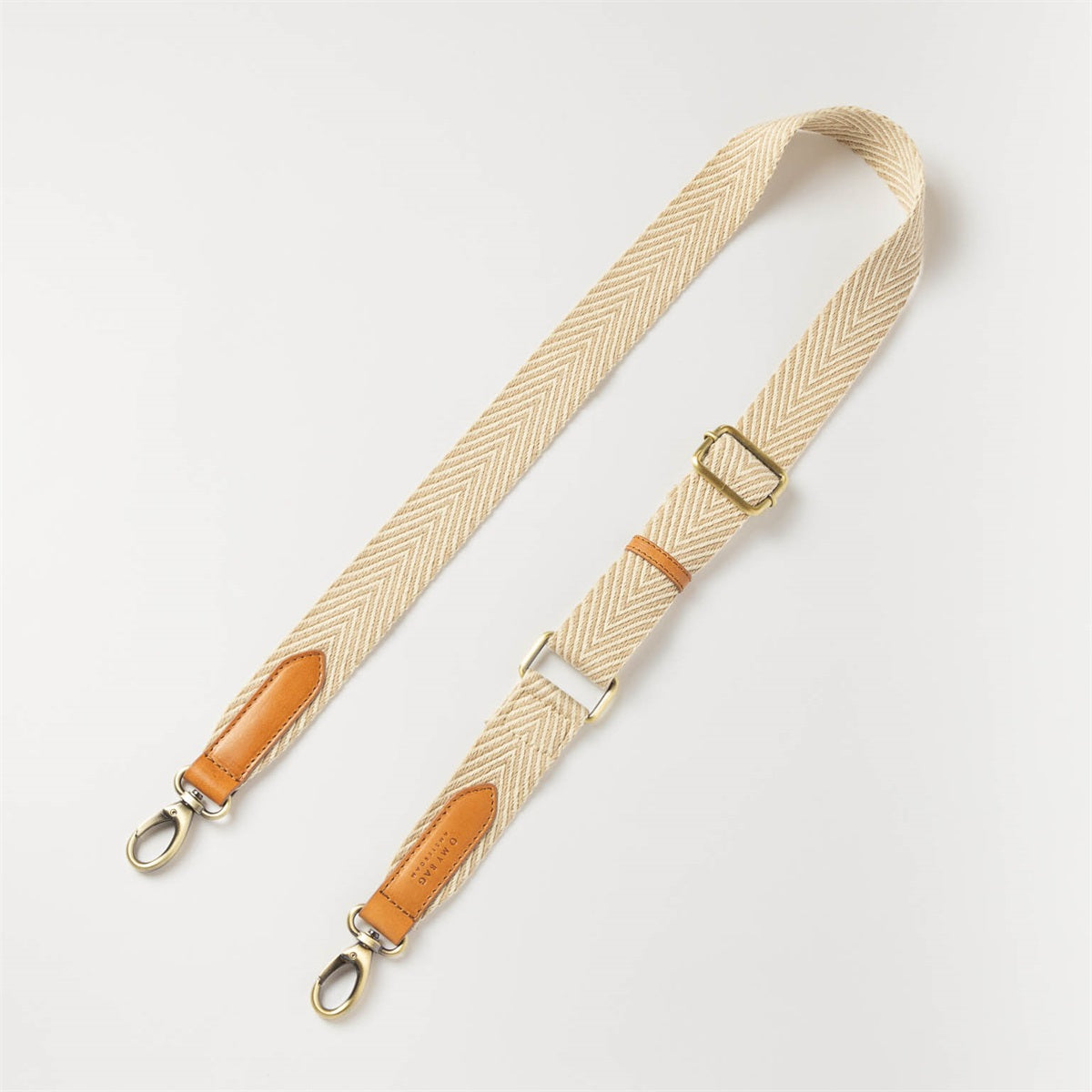 Herringbone Webbing Strap - Cognac