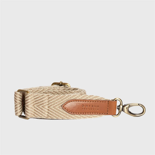 Herringbone Webbing Strap - Cognac