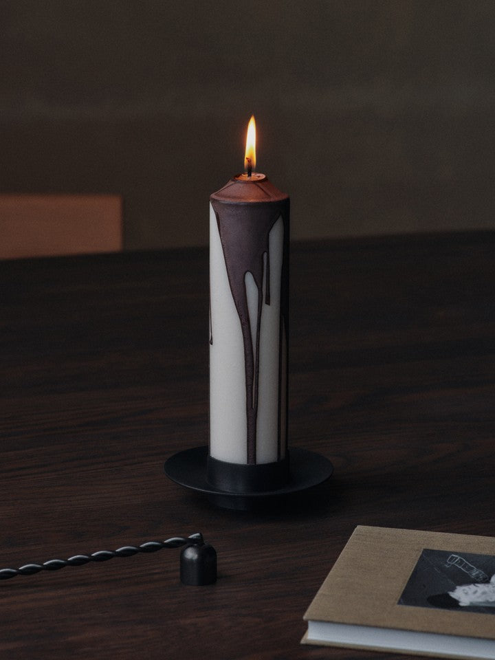 Ferm Living Blockkerze Dryp Pillar Candle - H20 - Dark Chocolate