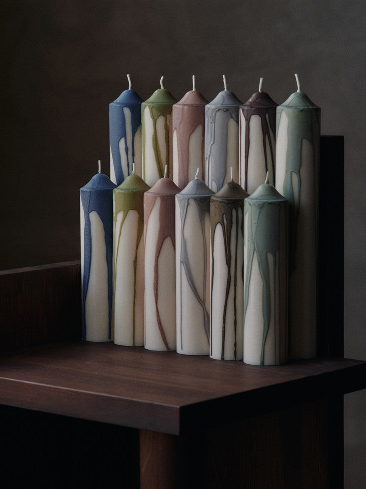 Ferm Living Blockkerze Dryp Pillar Candle - H20 - Dark Chocolate