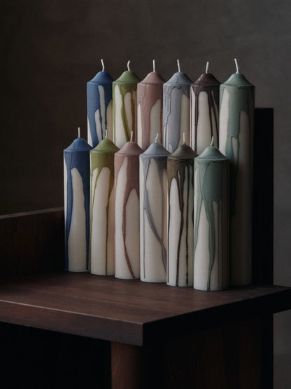 Ferm Living Blockkerze Dryp Pillar Candle - H20 - Dark Chocolate