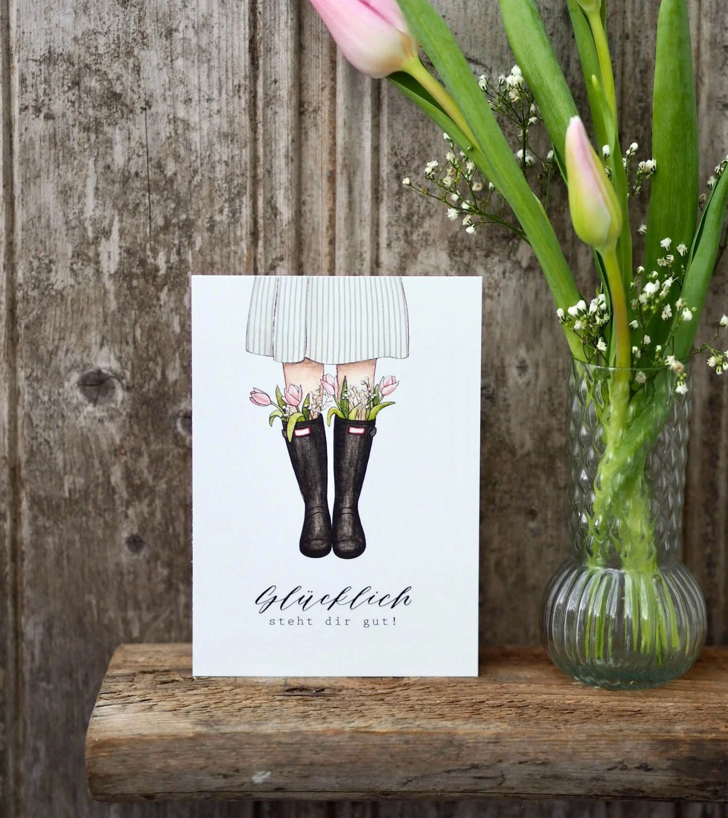 Postkarte - Gummistiefel