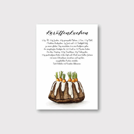 Postkarte - Karottenkuchen
