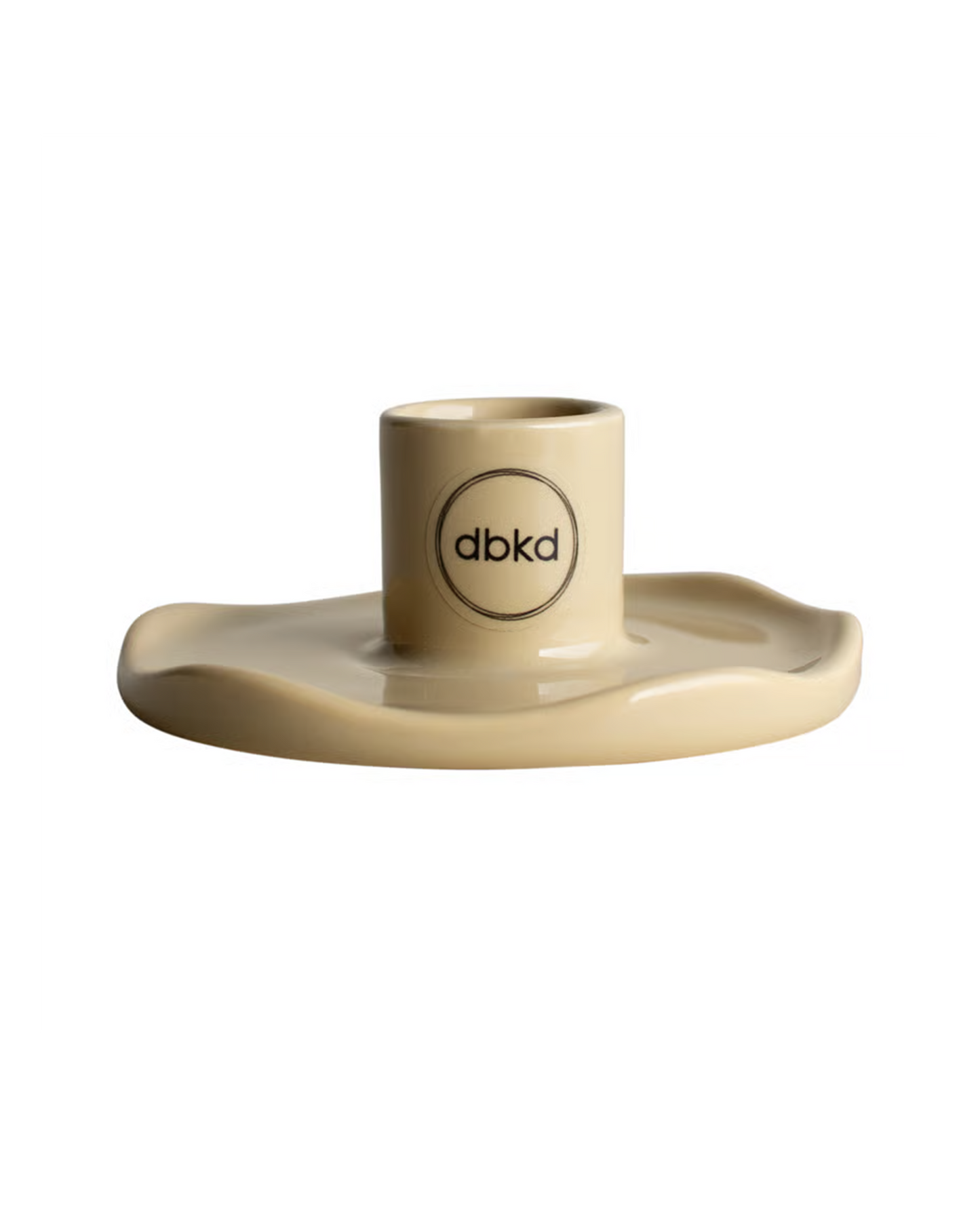 Wave Kerzenhalter shiny yellow DBKD, Kerzenhalter in organischer Form