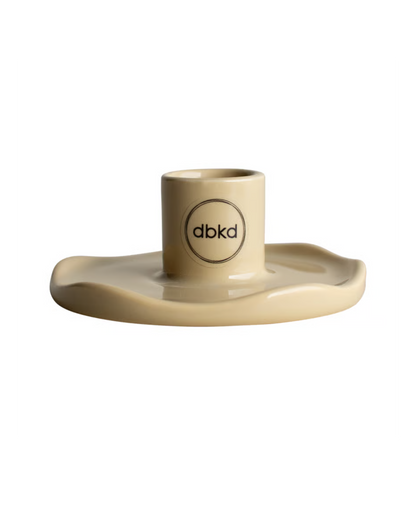 Wave Kerzenhalter shiny yellow DBKD, Kerzenhalter in organischer Form