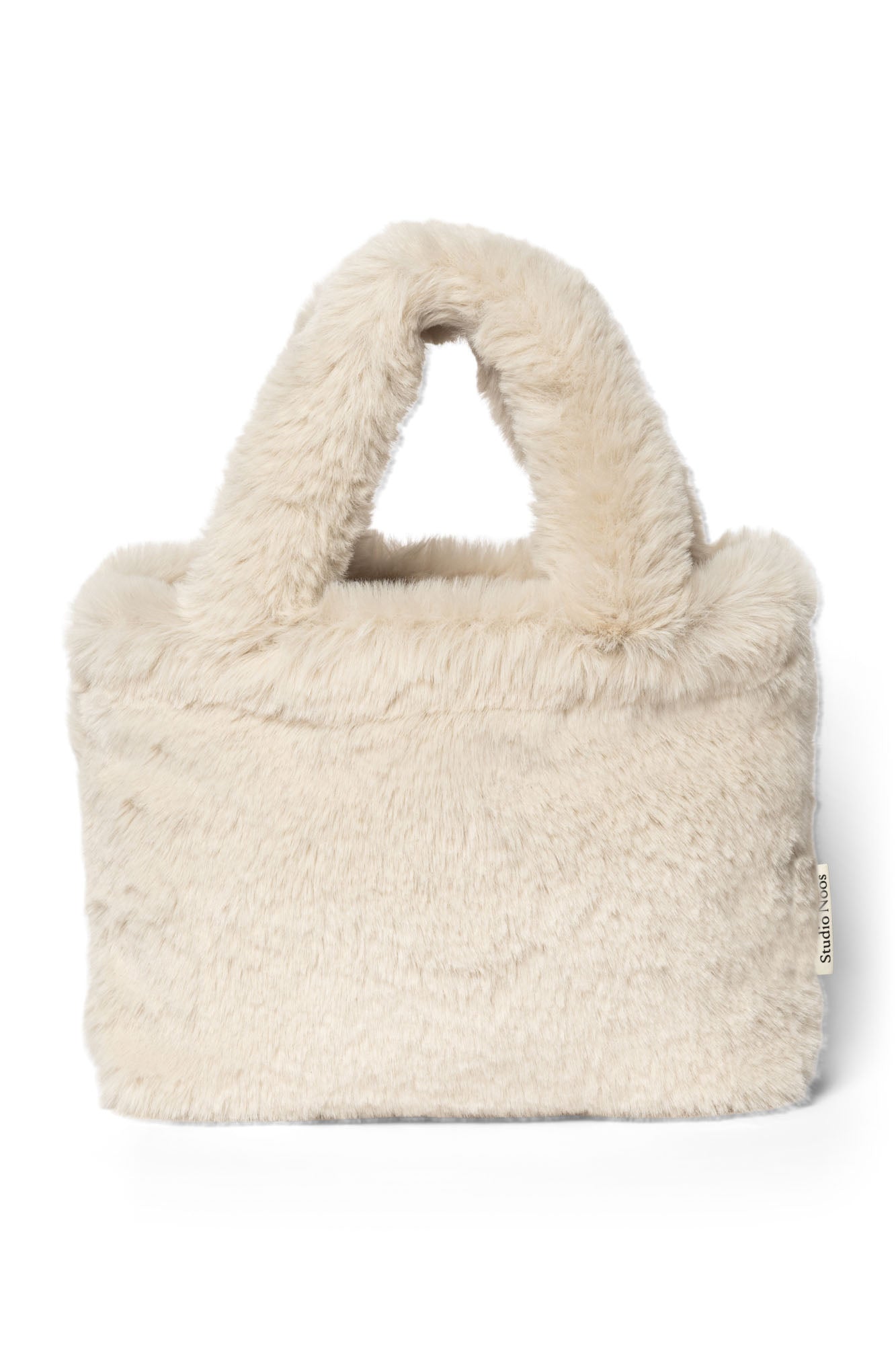 Kunstfell Mini-Handtasche - Neutral
