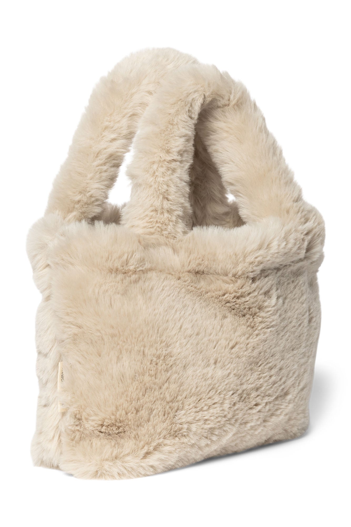 Kunstfell Mini-Handtasche - Neutral