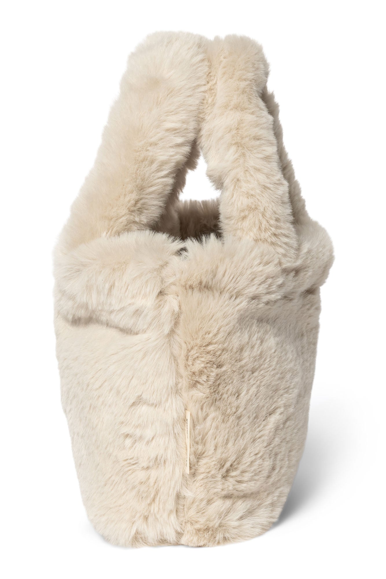 Kunstfell Mini-Handtasche - Neutral