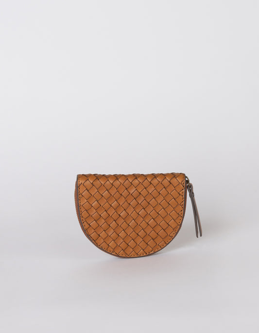 Geldbörse Laura - Cognac - Gewebtes Klassisches Leder