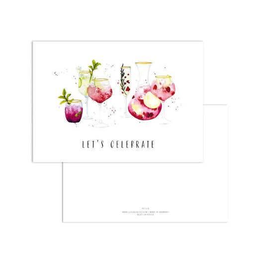 Postkarte - Cocktails | Let's celebrate