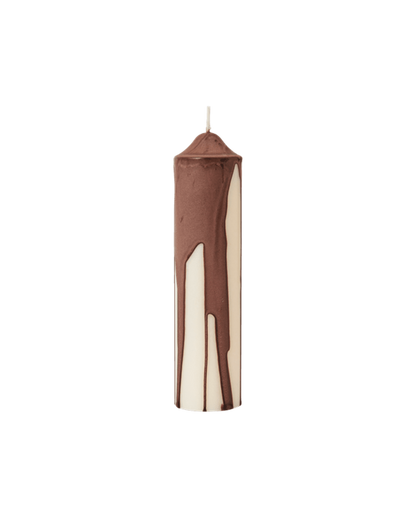 Ferm Living Blockkerze Dryp Pillar Candle - H20 - Dark Chocolate