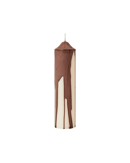 Ferm Living Blockkerze Dryp Pillar Candle - H20 - Dark Chocolate
