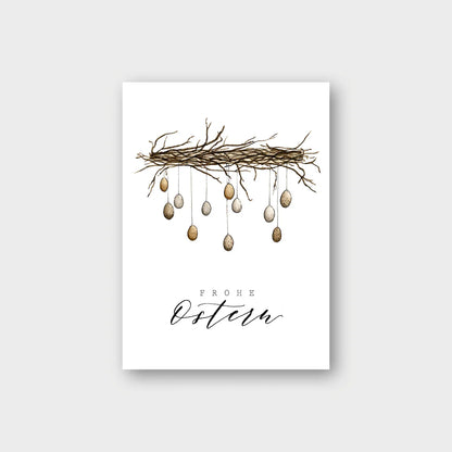 Postkarte - Eierkranz - Frohe Ostern