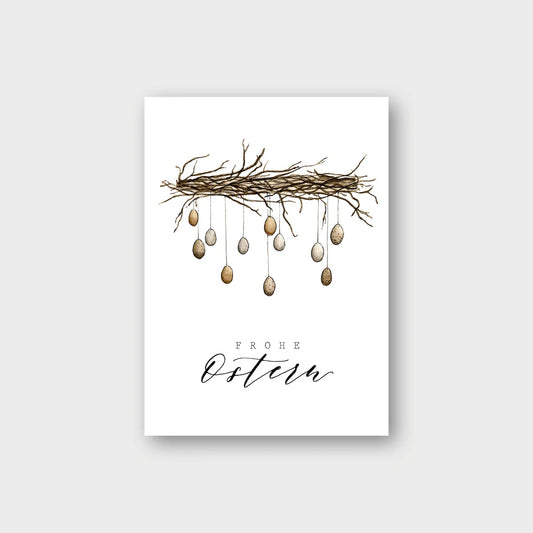 Postkarte - Eierkranz - Frohe Ostern