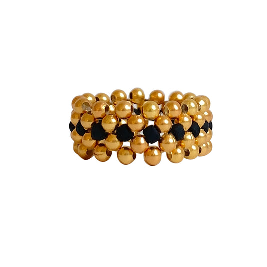 Ring Lace - Gold Schwarz