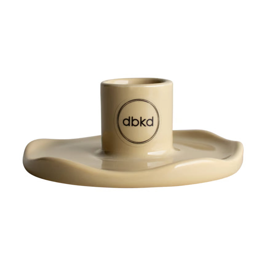 Wave Kerzenhalter shiny yellow DBKD, Kerzenhalter in organischer Form