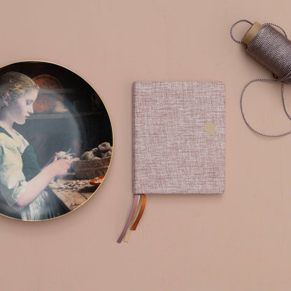 Notizbuch aus Leinen A6+ - Rose Dust