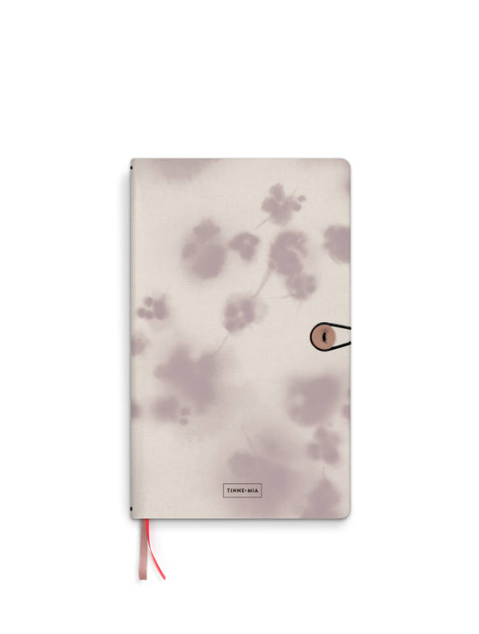 Notizbuch mit knopf - Leinen - Amour des lilas