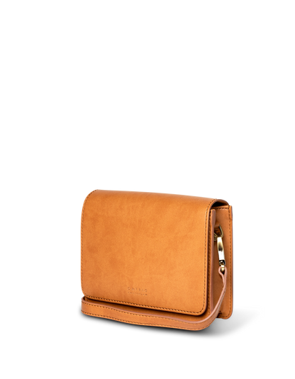Audrey Mini Cognac Vegan Uppeal™ - Checkered Strap