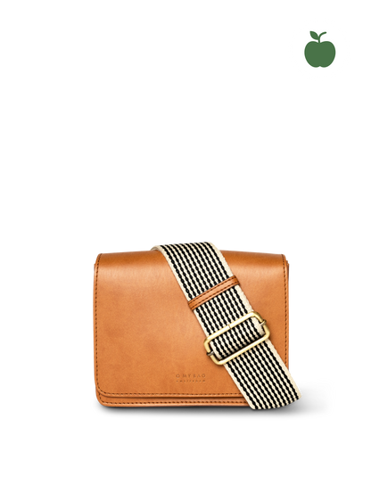 Audrey Mini Cognac Vegan Uppeal™ - Checkered Strap