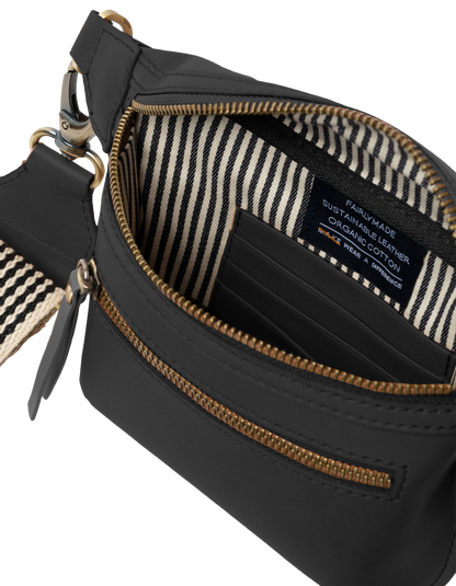Beck's Bumbag - Black Apple Leather (Vegan)