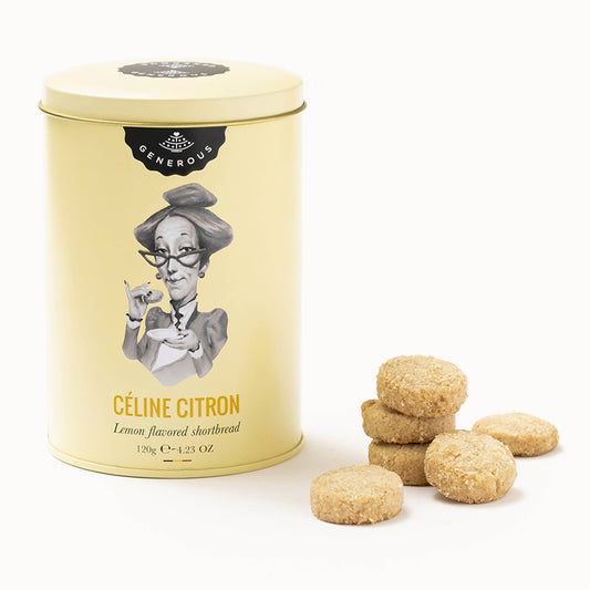 Céline Citron 100 g Metalldose - Zitronen-Shortbread